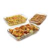 3 Piece Transparent Glass Casserole Baking Dish Set