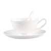 Porcelain Teacups Coffee Cup Set Cup Saucer Spoon Ceramic Mugs White Mug 6.8OZ