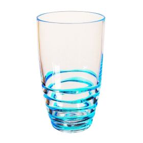 Swirl Acrylic Glasses Drinking Set of 4 (20oz), Plastic Drinking Glasses, BPA Free Cocktail Glasses, Drinkware Set, Hi Ball Plastic Water Tumblers