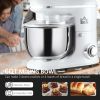 Stand Mixer with 6+1P Speed, 600W Tilt Head Kitchen Electric Mixer with 6 Qt Stainless Steel Mixing Bowl, Beater, Dough Hook, White