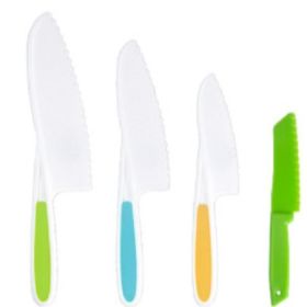 Children's Plastic Birthday Cake Stand Knife Toy Suit (Option: 4pcs set of knives)