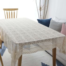 Hollow Decorative Table Cloth Lace Tablecloth Rectangular Tablecloths Dining Table Covermantel mesa (size: 180*180cm)