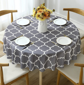 Tablecloth For Round Tables Waterproof Satin Resistant Washable Dining Table Protector (size: 152*152cm)