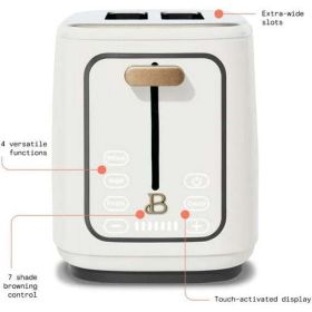 2 Slice Toaster with Touch-Activated Display (Color: White Icing)