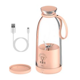 16.9OZ Portable Fruit Blender Electric Rechargeable Juice Cup for Shakes Smoothies Juice Personal Fruit Mixer with 6 Blades (Color: Pink)